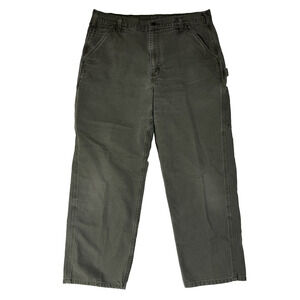 Carhartt Canvas Carpenter Painter Pants 38X32 Loose Fit Gray Work Utility Cargo